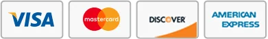 Visa, Mastercard, Discover, American Express